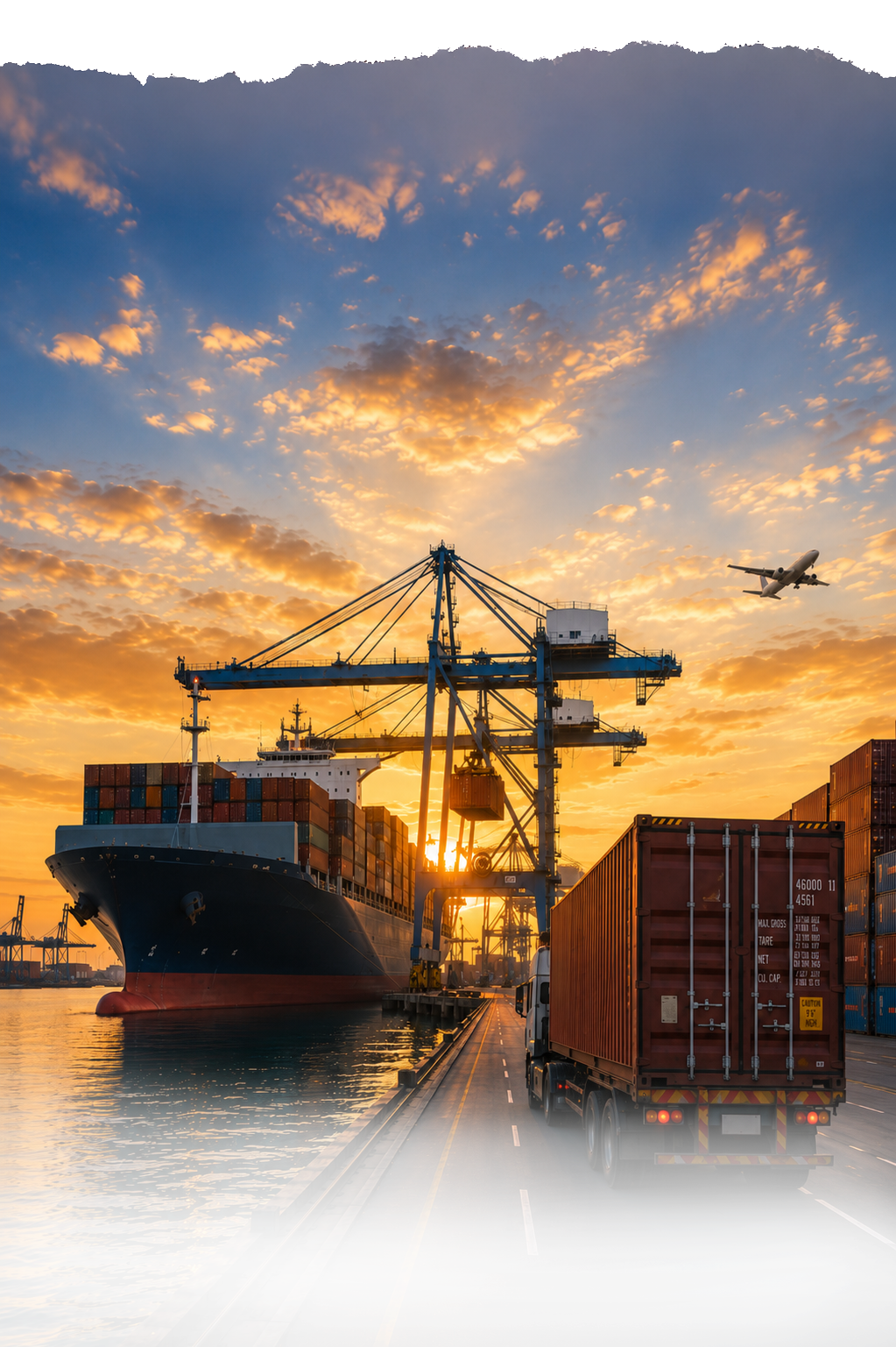 Shipping Containers at Sunset